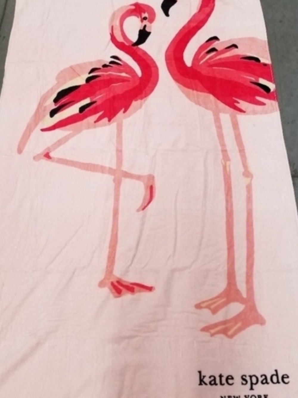 kate spade pink and black flamingo print accessory